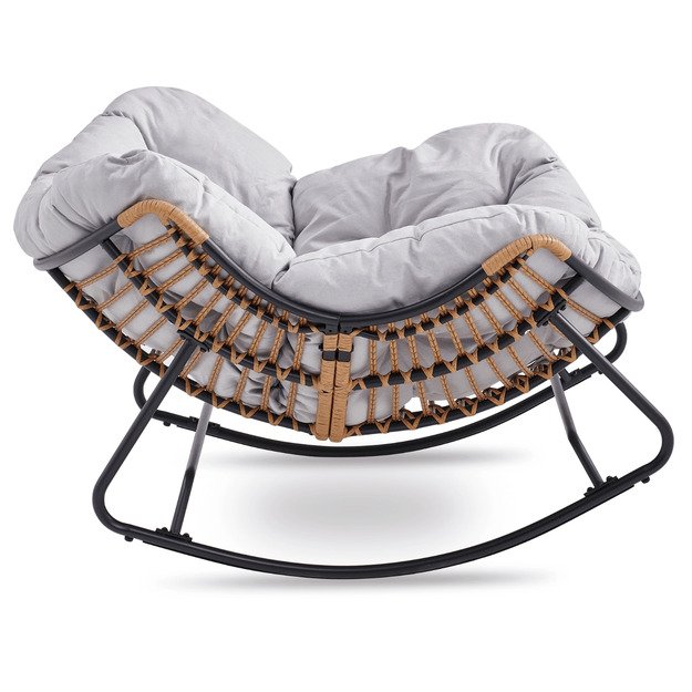 Eltonas ELTON sodo supamoji kėdė su rogutėmis, moderni pilka 3