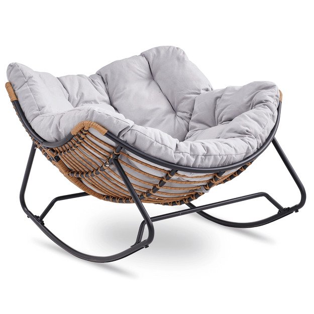 Eltonas ELTON sodo supamoji kėdė su rogutėmis, moderni pilka 2