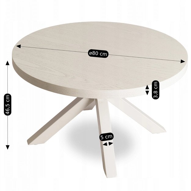 Linkolnas LINCOLN kavos staliukas, 80 cm, smėlio spalvos/kašmyro spalvos 6