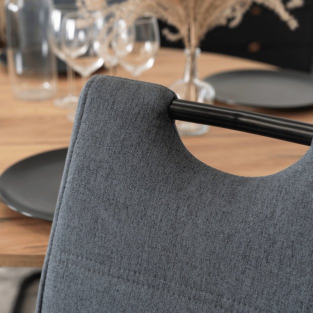 Lopezas LOPEZ minkštas krėslas, pilkas, su konsole, modernus 2