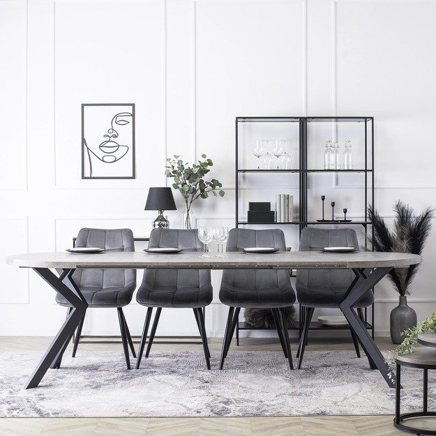 RIO Minkštas svetainės krėslas RIO pilkas aksomas modernus loftas 17