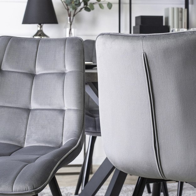 RIO Minkštas svetainės krėslas RIO pilkas aksomas modernus loftas 7