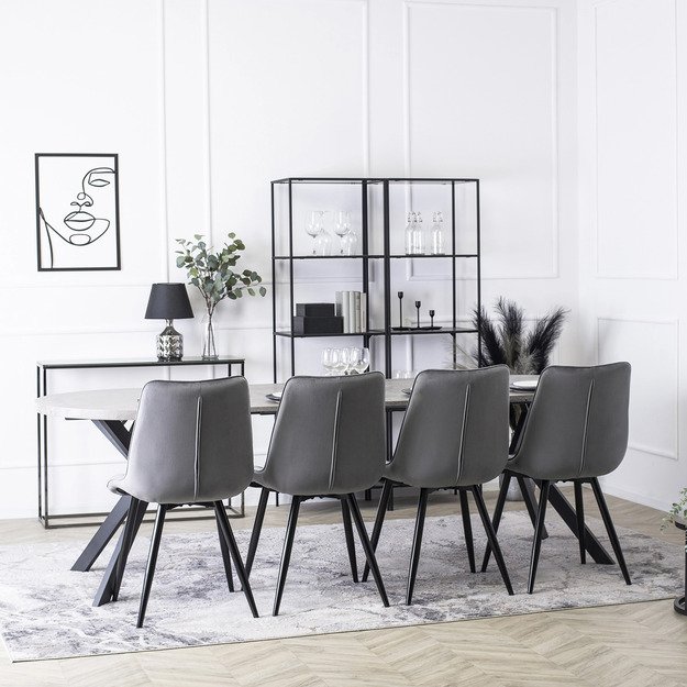 RIO Minkštas svetainės krėslas RIO pilkas aksomas modernus loftas 18