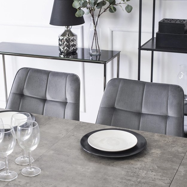 RIO Minkštas svetainės krėslas RIO pilkas aksomas modernus loftas 2