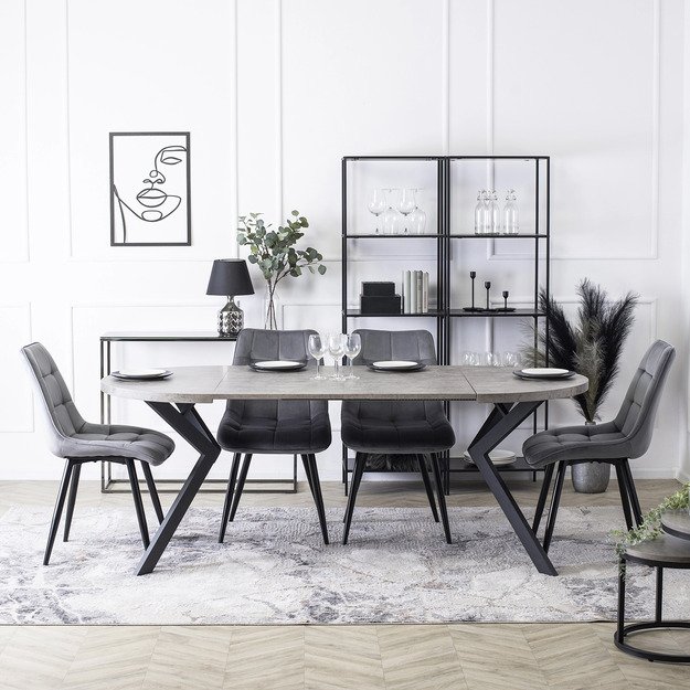 RIO Minkštas svetainės krėslas RIO pilkas aksomas modernus loftas 1