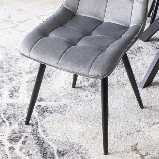 RIO Minkštas svetainės krėslas RIO pilkas aksomas modernus loftas 9