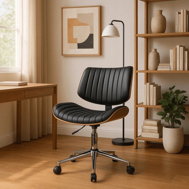 Teksasas TEXAS biuro pasukama kėdė, riešuto spalvos/juoda, moderni, aptraukta eko oda 1