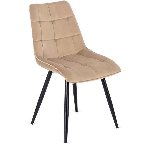 Robinas ROBIN apmuštas svetainės krėslas, smėlio spalvos, aksominis, modernus loftas