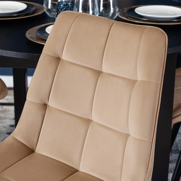 Robinas ROBIN apmuštas svetainės krėslas, smėlio spalvos, aksominis, modernus loftas 4