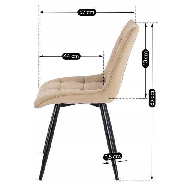 Robinas ROBIN apmuštas svetainės krėslas, smėlio spalvos, aksominis, modernus loftas 11