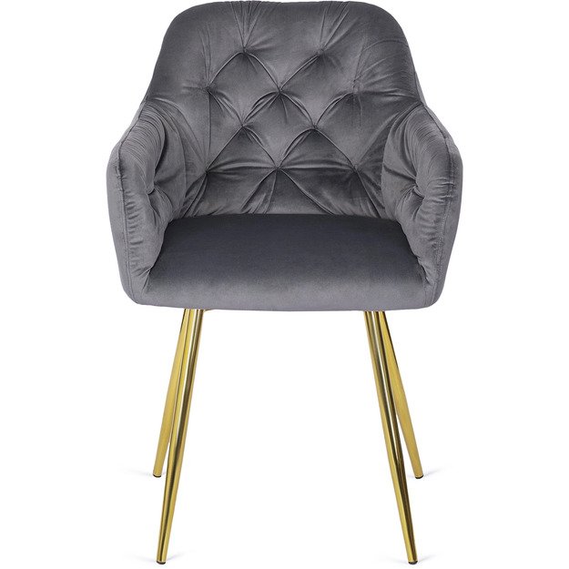 Rėja RAYA minkštas svetainės krėslas pilko aksomo spalvos, modernus žavesys 5