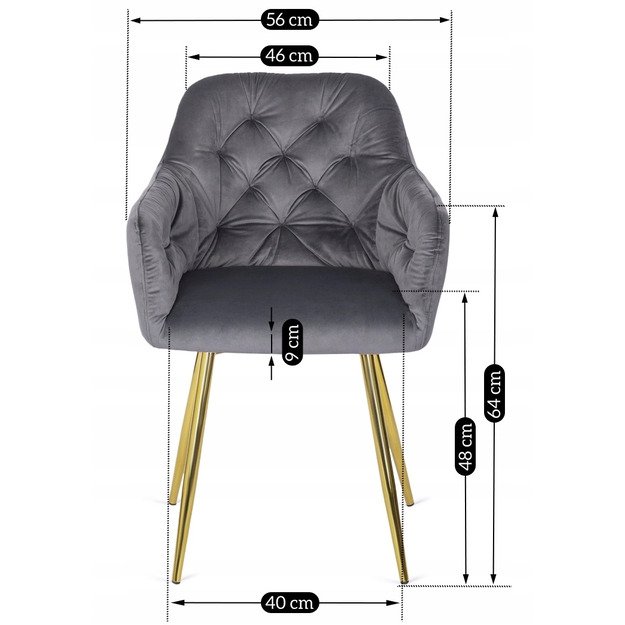 Rėja RAYA minkštas svetainės krėslas pilko aksomo spalvos, modernus žavesys 8