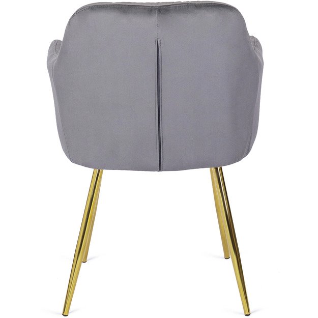 Rėja RAYA minkštas svetainės krėslas pilko aksomo spalvos, modernus žavesys 7