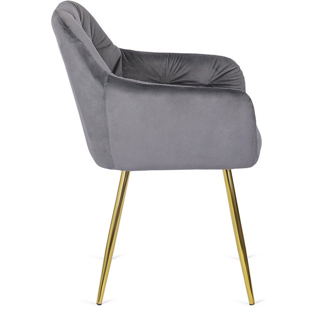 Rėja RAYA minkštas svetainės krėslas pilko aksomo spalvos, modernus žavesys 6