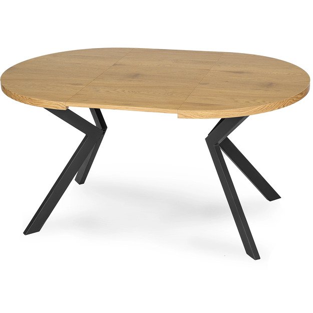 Lukas Apvalus išskleidžiamas stalas LUKAS, 100–250 cm, auksinio ąžuolo spalvos, modernus loftas 10