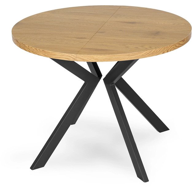 Lukas Apvalus išskleidžiamas stalas LUKAS, 100–250 cm, auksinio ąžuolo spalvos, modernus loftas 6