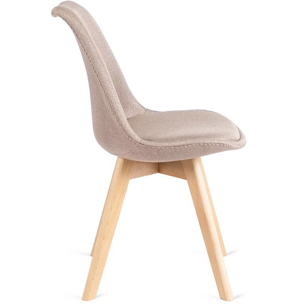 Nevelis NEVEL smėlio spalvos skandinaviško stiliaus apmuštas valgomojo krėslas 12