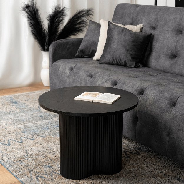 Derianas Maxas DERIAN MAX kavos staliukas, 80 cm, juodas, modernus lofto stiliaus 2