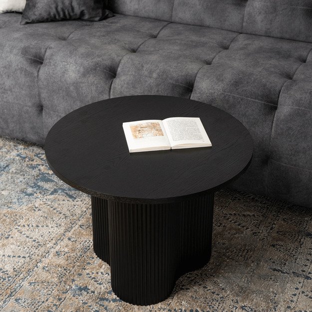 Derianas Maxas DERIAN MAX kavos staliukas, 80 cm, juodas, modernus lofto stiliaus 3