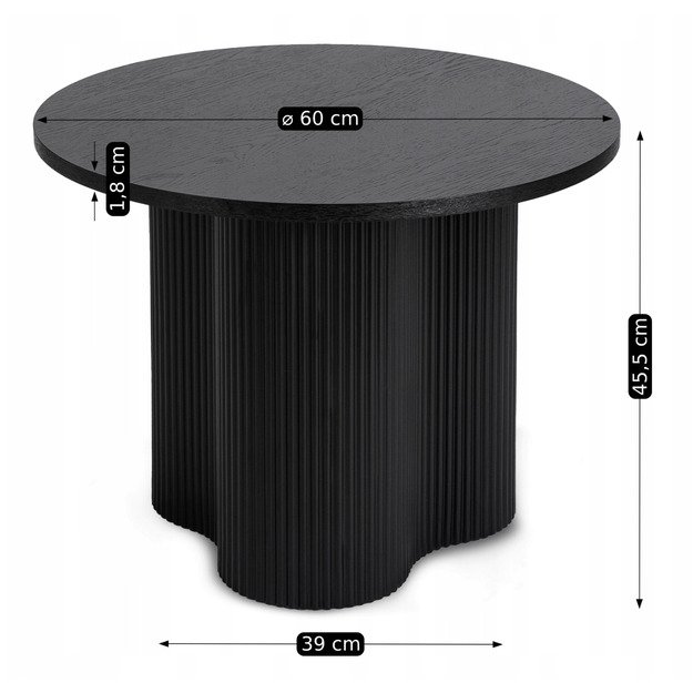 Derianas Maxas DERIAN MAX kavos staliukas, 80 cm, juodas, modernus lofto stiliaus 8