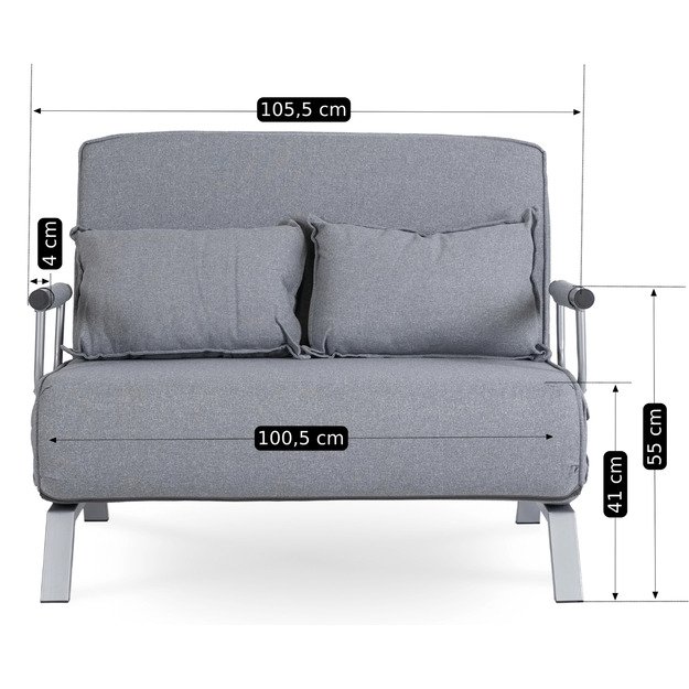 BART 2 smėlio spalvos dviejų vietų fotelis 9