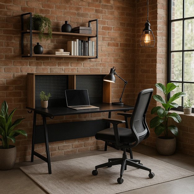 Ledas ICE žaidimų stalas su rankenomis žaidėjams, 138,5 cm, juodas/Sonoma ąžuolas, modernus lofto stiliaus