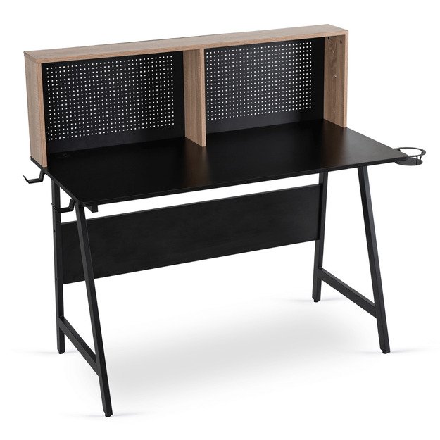 Ledas ICE žaidimų stalas su rankenomis žaidėjams, 138,5 cm, juodas/Sonoma ąžuolas, modernus lofto stiliaus 2