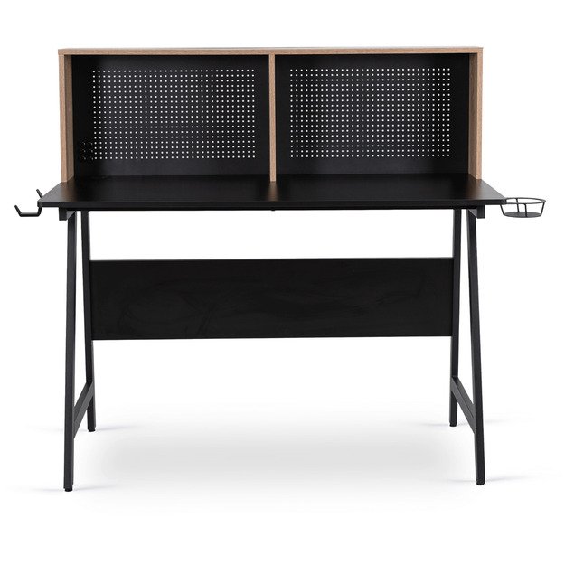 Ledas ICE žaidimų stalas su rankenomis žaidėjams, 138,5 cm, juodas/Sonoma ąžuolas, modernus lofto stiliaus 3