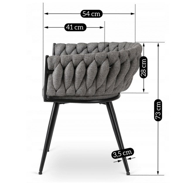 Empolis EMPOLI apmuštas austas svetainės krėslas, pilkas, modernus loftas 10