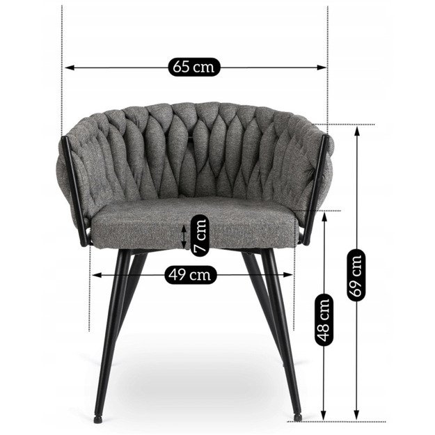 Empolis EMPOLI apmuštas austas svetainės krėslas, pilkas, modernus loftas 9