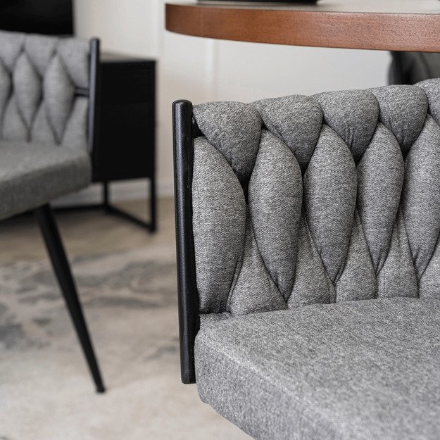 Empolis EMPOLI apmuštas austas svetainės krėslas, pilkas, modernus loftas 4