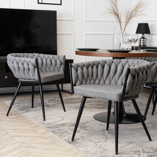 Empolis EMPOLI apmuštas austas svetainės krėslas, pilkas, modernus loftas 2