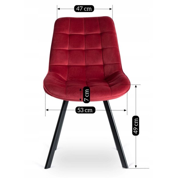 RICK Burgundiško aksomo kėdė 8