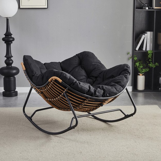 Eltonas ELTON sodo supamoji kėdė su rogutėmis, juoda, moderni 1