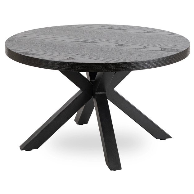 Linkolnas LINCOLN kavos staliukas, 80 cm, juodas, lofto stiliaus 5