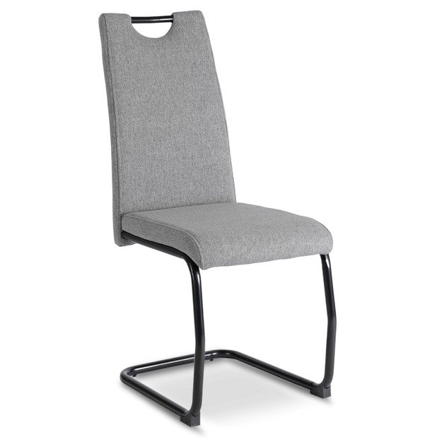 Lopezas LOPEZ minkštas krėslas, pilkas, su konsole, modernus 4