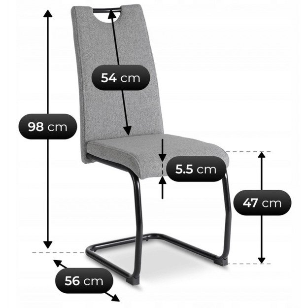 Lopezas LOPEZ minkštas krėslas, pilkas, su konsole, modernus 8