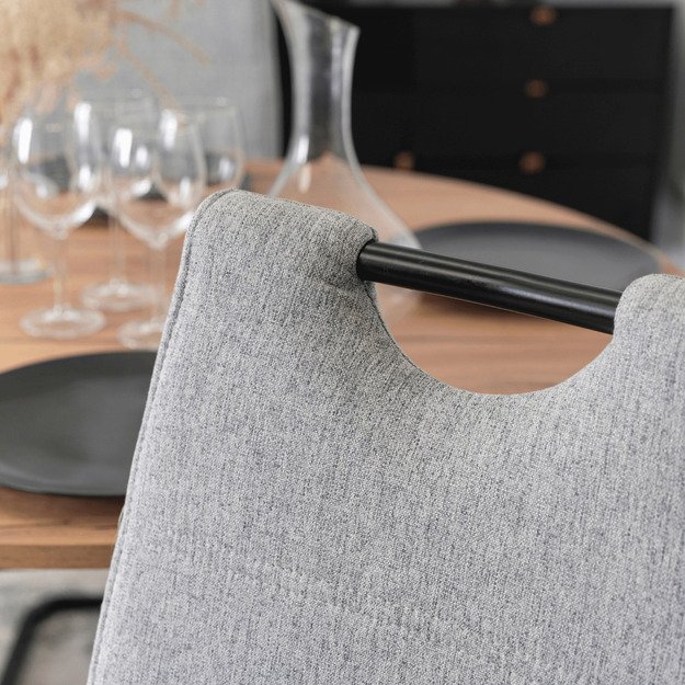 Lopezas LOPEZ minkštas krėslas, pilkas, su konsole, modernus 2