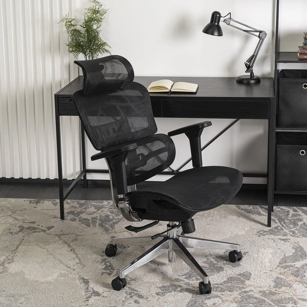 Nina NINO juoda moderni ergonominė pasukama biuro kėdė 1