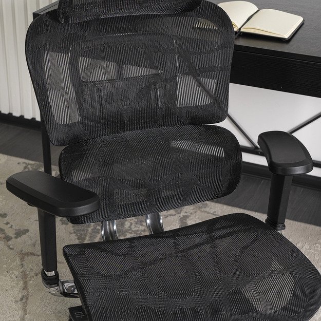 Nina NINO juoda moderni ergonominė pasukama biuro kėdė 4