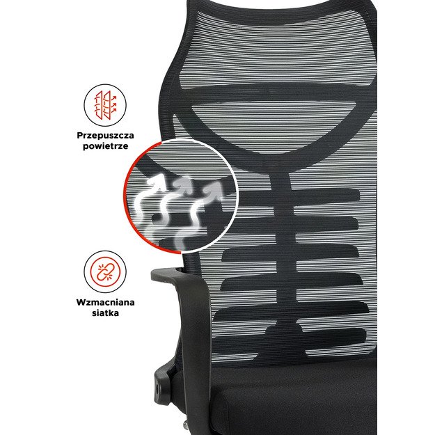 Acton ACTON ergonomiška pasukama biuro kėdė su pakoja, juoda 13