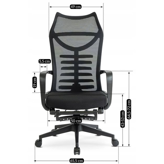 Acton ACTON ergonomiška pasukama biuro kėdė su pakoja, juoda 16