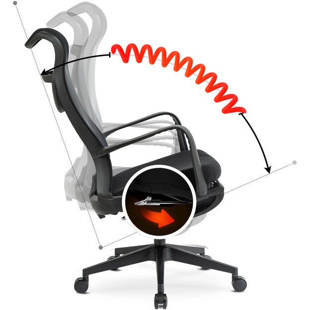 Acton ACTON ergonomiška pasukama biuro kėdė su pakoja, juoda 14