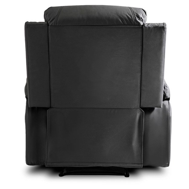 Dėžutė BOX 2 atlošiama masažinė kėdė su pakoja, juoda, moderni eko oda 8