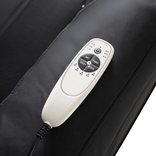 Dėžutė BOX 2 atlošiama masažinė kėdė su pakoja, juoda, moderni eko oda 9