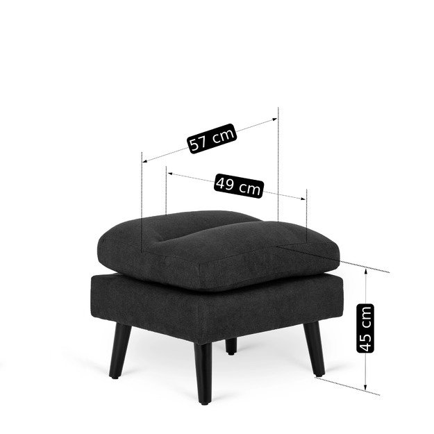 Henris HENRY poilsio krėslas su pakoja, juodas, modernus lofto stilius 16