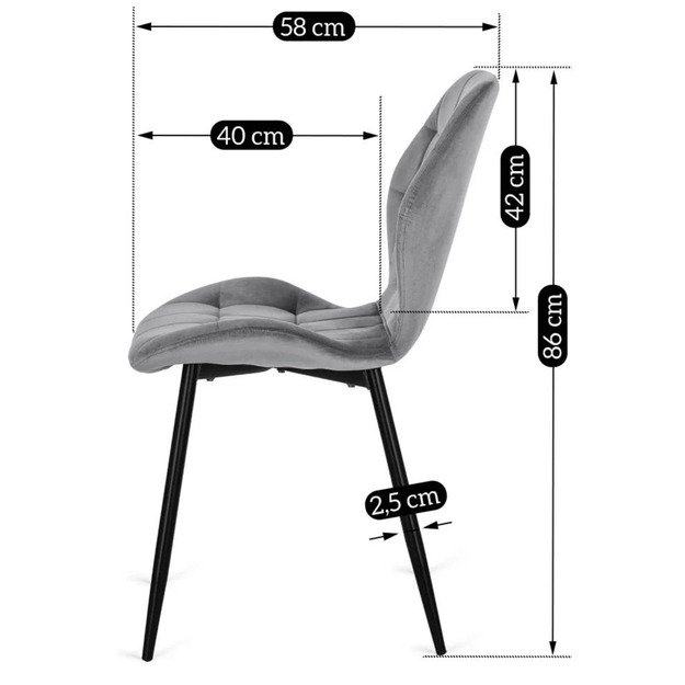 LUCKY pilka aksominė kėdė 11