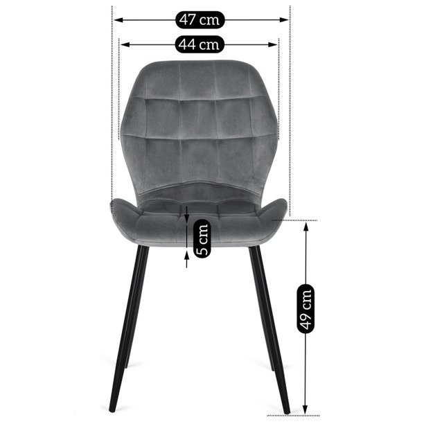 LUCKY pilka aksominė kėdė 12