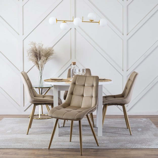 Rodri RODRI smėlio spalvos aksominis modernus minkštas svetainės krėslas 1