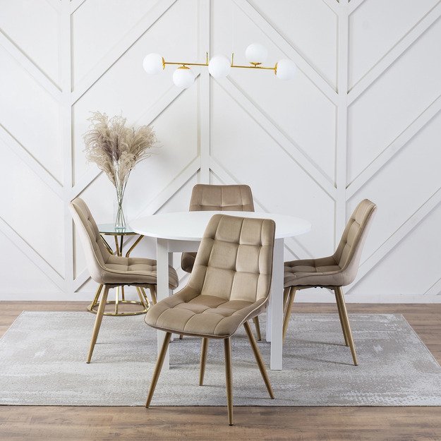 Rodri RODRI smėlio spalvos aksominis modernus minkštas svetainės krėslas 2